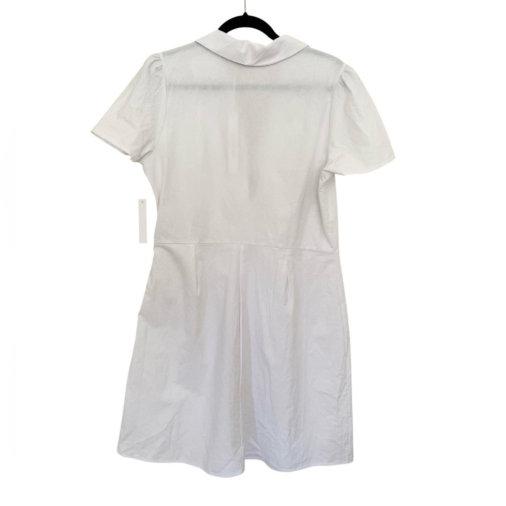 Lisa Says Gah White Alexa Shirtdress Mini Dress in Flower Bouquet NWT Large - Picture 4 of 11